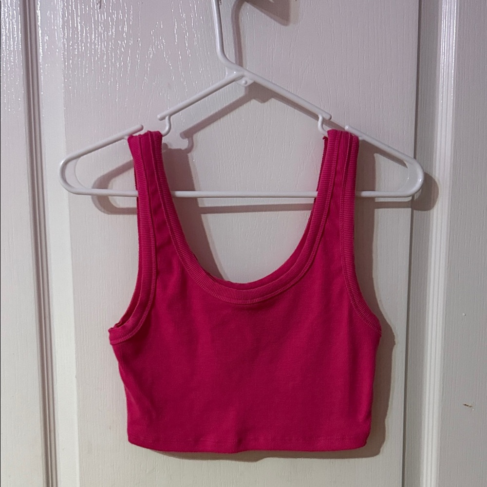 Pink Cropped Tank Top